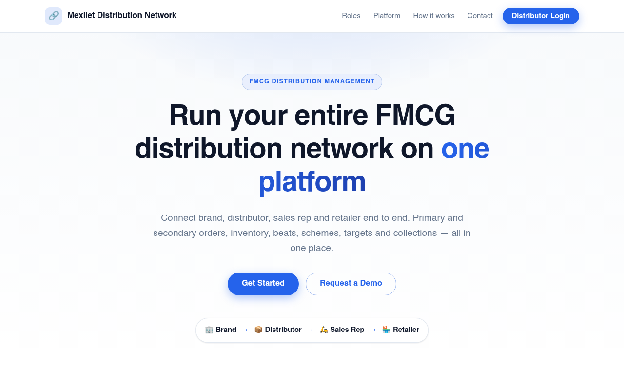 Distributors DMS — live product screenshot
