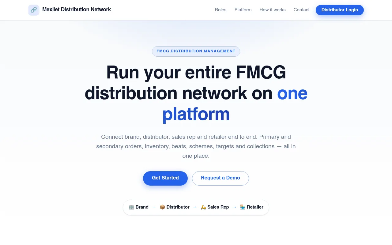Distributors DMS — live product screenshot